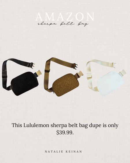 Lululemon Sherpa belt bag dupe from Amazon! Look for less. Comes in three colors. This belt bag is only $39.99!!



#LTKstyletip #LTKunder50 #LTKFind