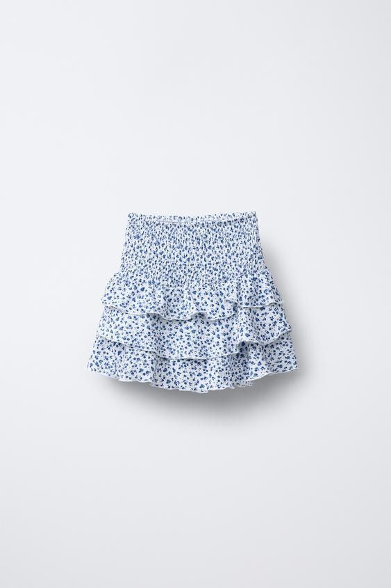 TEXTURED FLORAL SKORT | Zara US