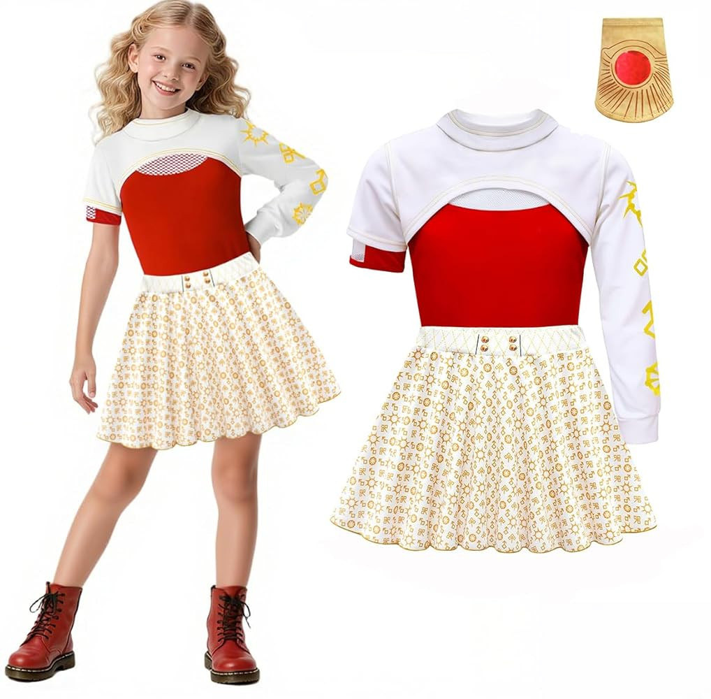Kids Girls Zombies Nova Outfits Halloween Cheerleader Uniform 4pcs Clothes | Amazon (US)