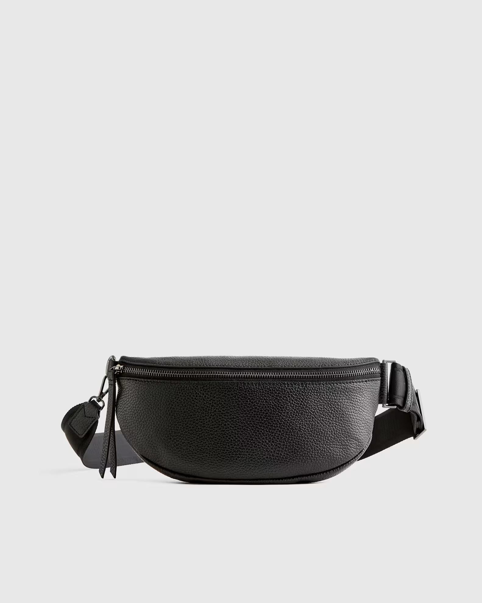 Italian Pebbled Leather Sling Bag in Black | Quince