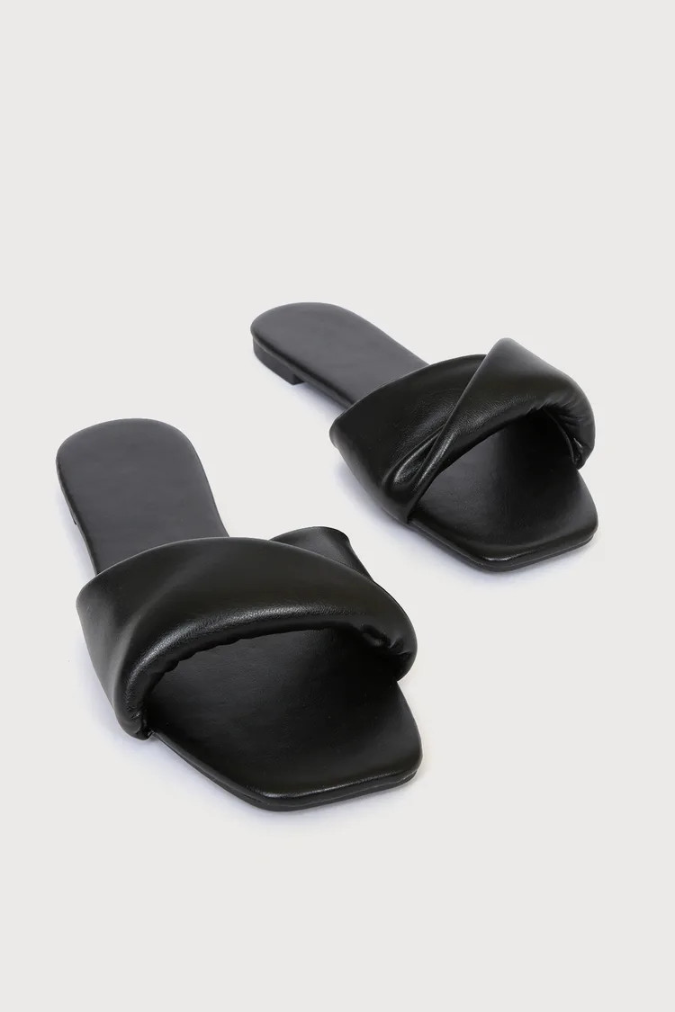 Kerry Black Slide Sandals | Lulus (US)
