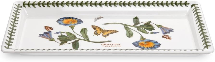 Portmeirion Botanic Garden Sandwich Tray (11.75"x5.25") - Convolvulus Motifs - Fine Porcelain wit... | Amazon (US)