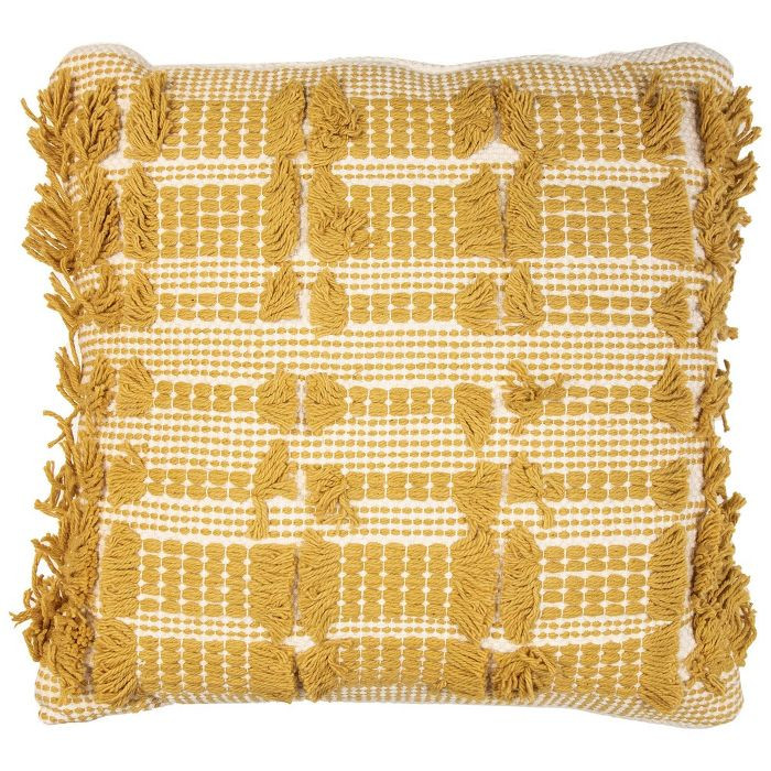 20"x20" Single Spencer Throw Pillow Yellow - Lush Décor | Target