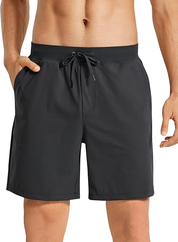 CRZ YOGA Men's Four-Way Stretch Travel Workout Shorts - 7'' Athletic Gym Casual Traning Golf Shorts  | Amazon (US)