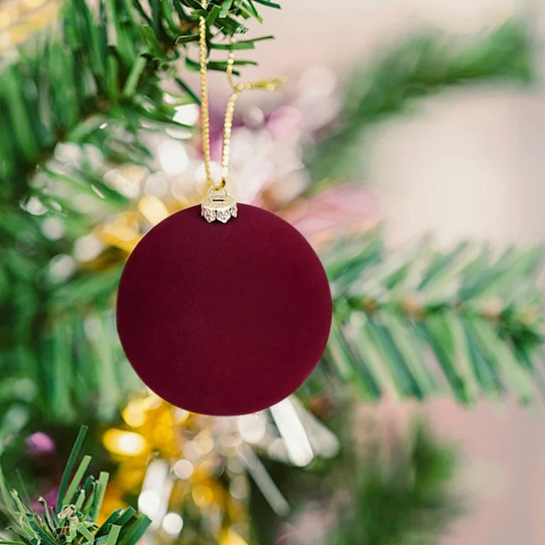 Fwttom Flocked Christmas Ball Ornaments Set of 12 - Vintage Christmas Balls Shatterproof Velvet H... | Walmart (US)