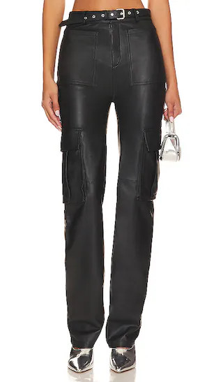 Manolya Leather Pant in Black | Revolve Clothing (Global)