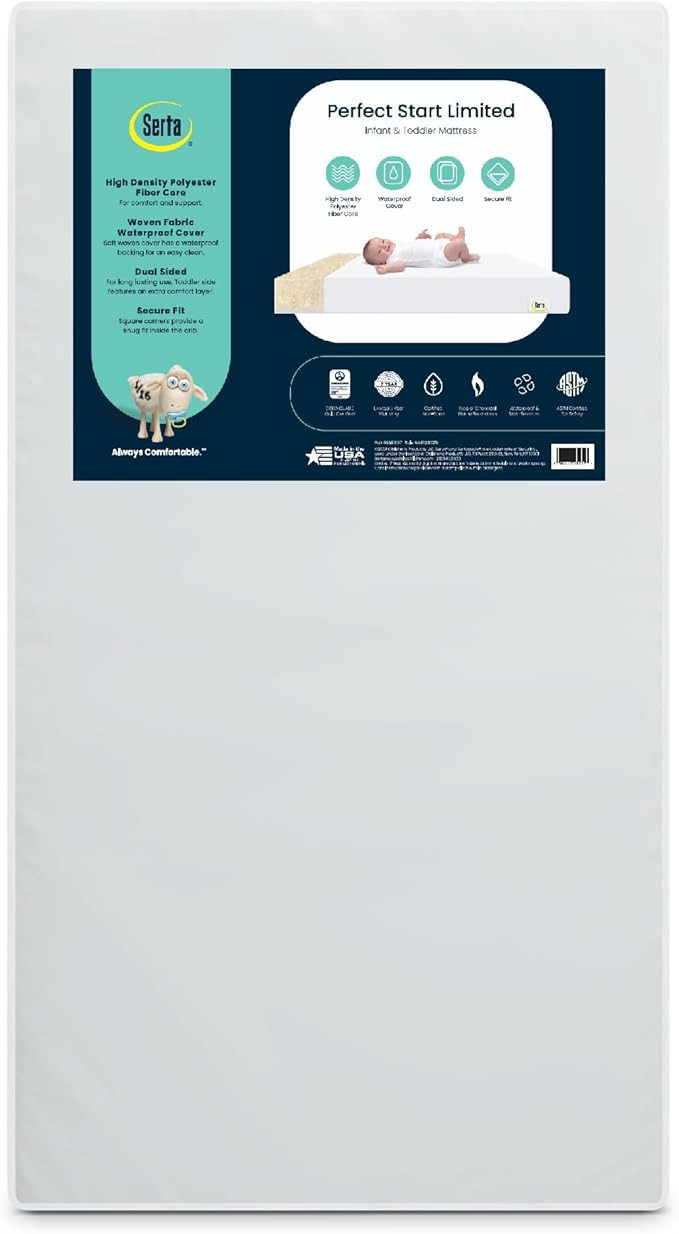 Serta Perfect Start Limited Dual Sided Baby Crib Mattress and Toddler Mattress, Breathable Fiber ... | Amazon (US)