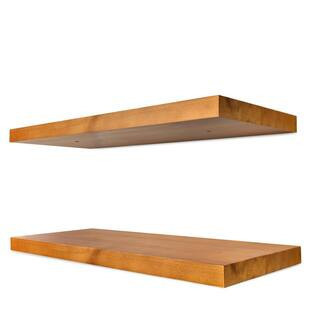 Solid Wood Floating Shelves, 16 in. W x 5.5 in. D Maple Wood Decorative Wall Shelf (Set of-2) 100% Premium Solid Pine | The Home Depot