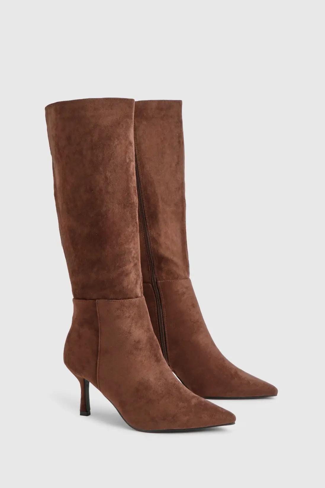 Faux Suede Stiletto Knee High Boots | Boohoo.com (UK & IE)