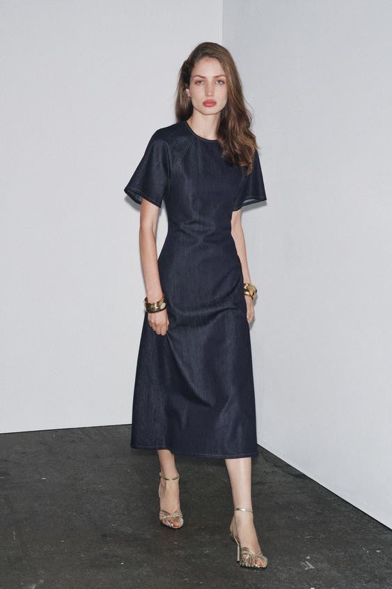 ZW COLLECTION DENIM LONG DRESS | Zara US