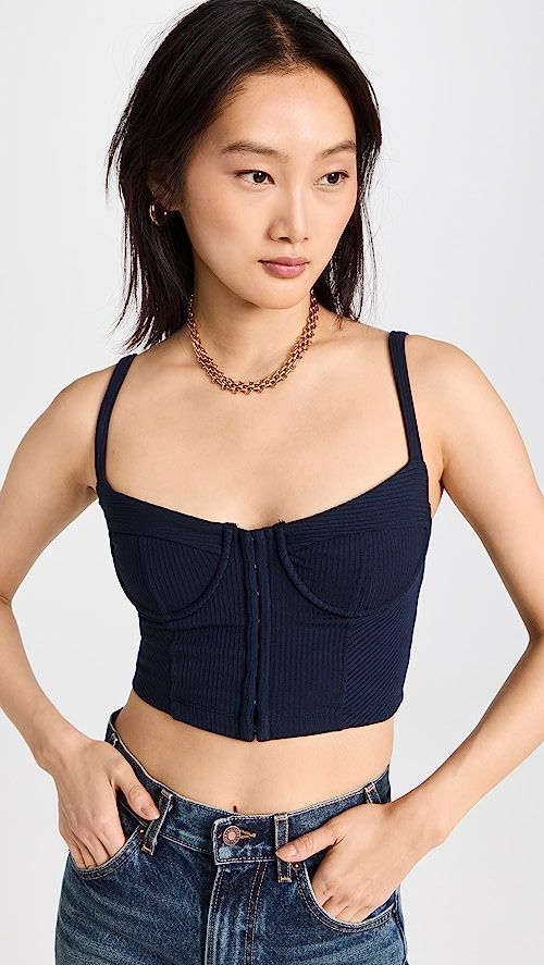 Dee Shaping Rib Cropped Bustier Top | Shopbop