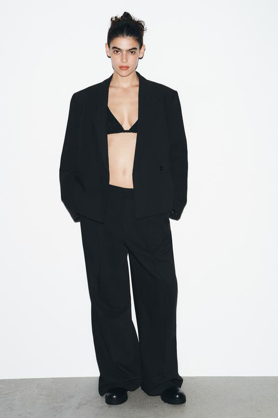 PINSTRIPE PANTS WITH PLEATS AND FLAPS | Zara US
