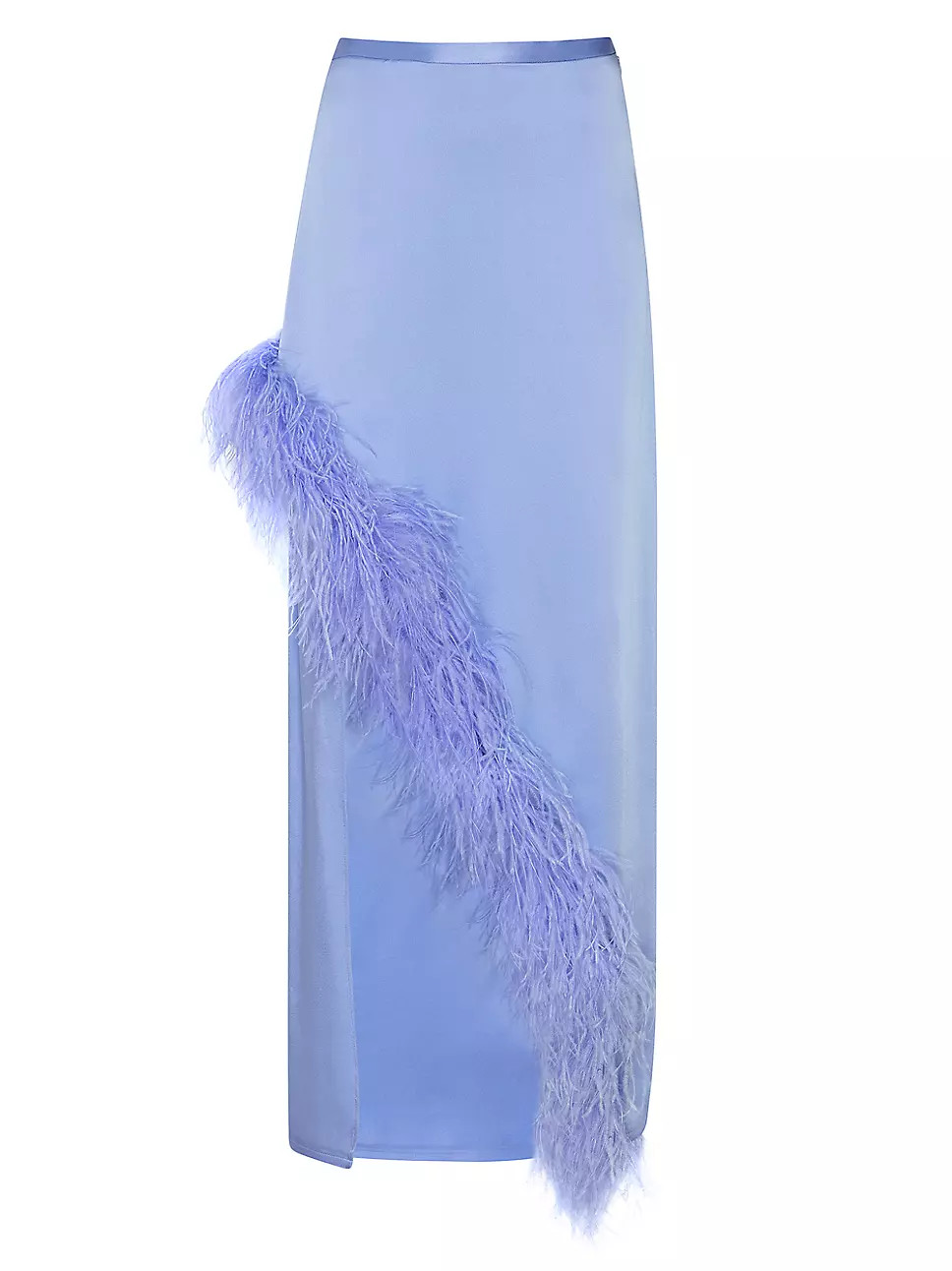 LAPOINTE Satin &amp; Feather Maxi Skirt | Saks Fifth Avenue