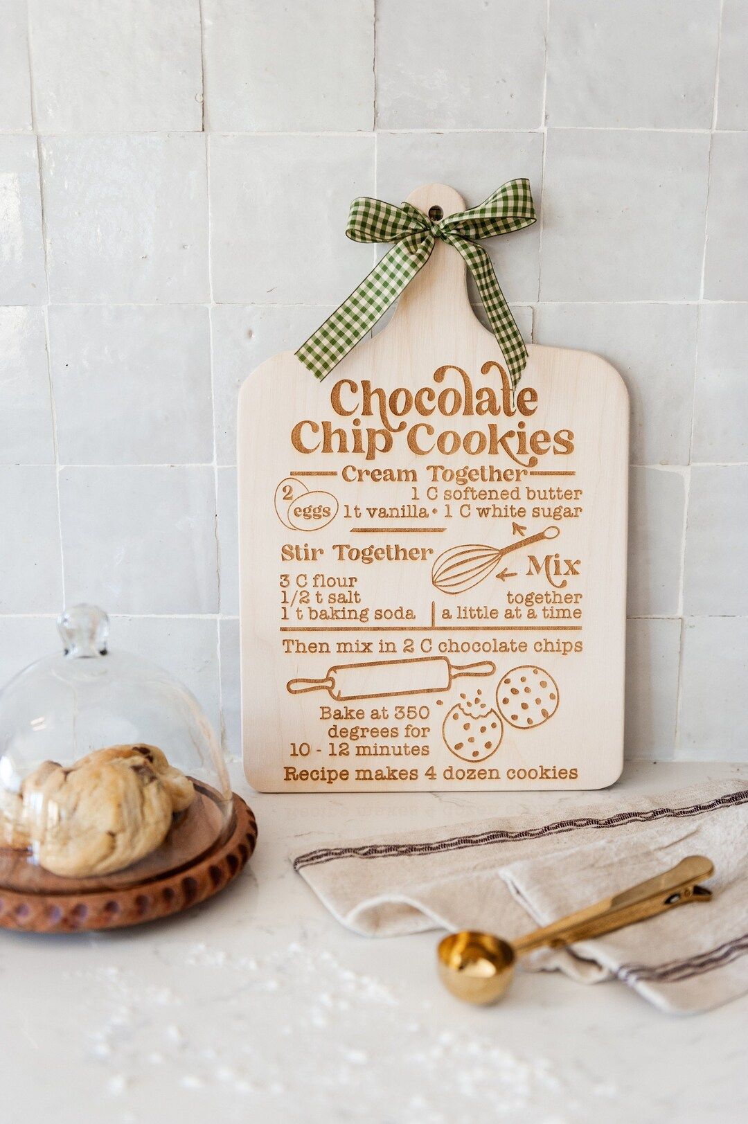 Chocolate Chip Cookie Recipe Board - Christmas  - Holiday Cutting Board - Cookie Board - Farmhous... | Etsy (US)