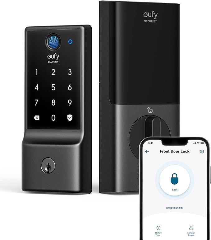 eufy Security Smart Lock C220, Fingerprint Keyless Entry Door Lock, Built-in Wi-Fi, App Remote Co... | Amazon (US)