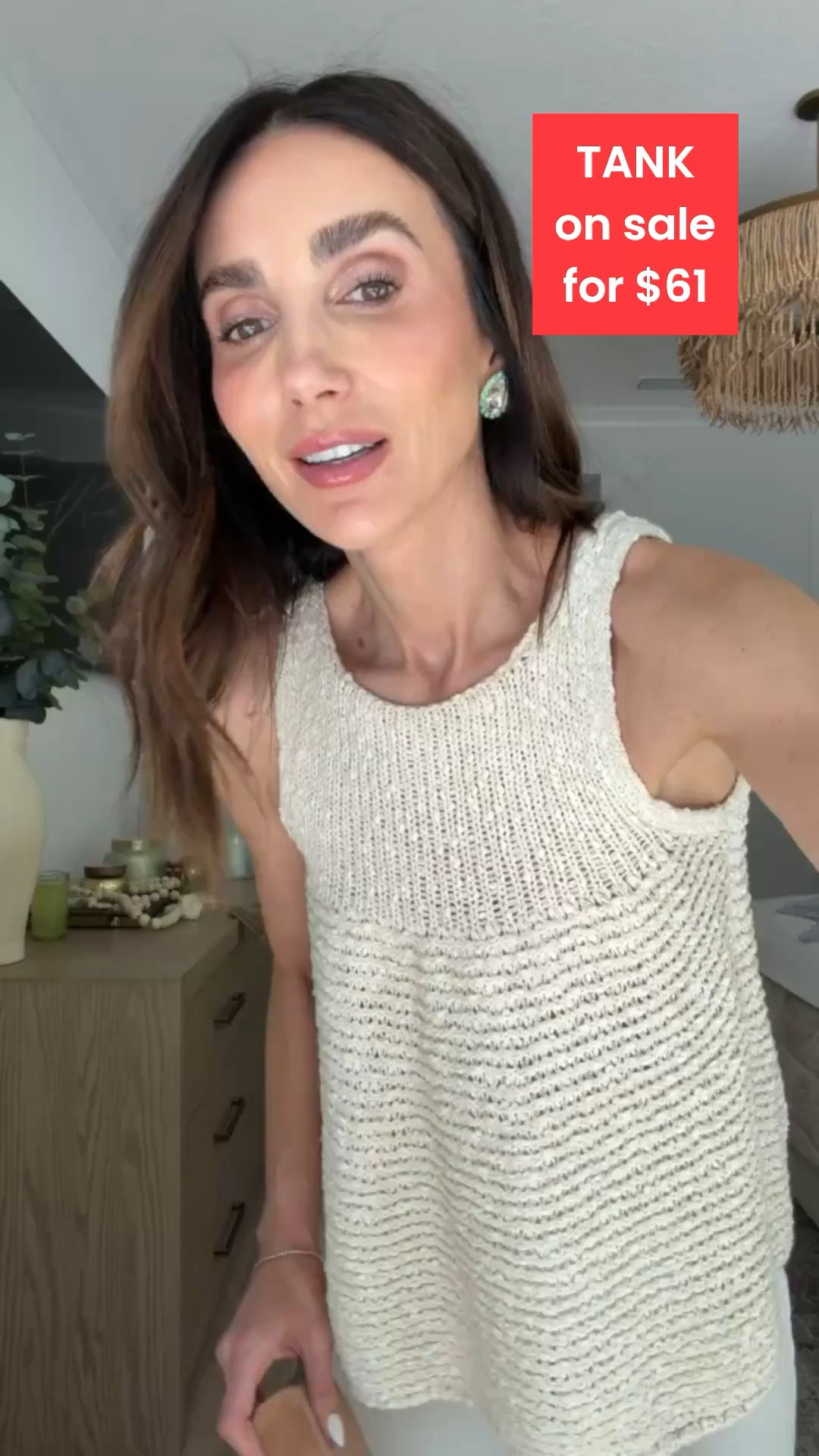 Crochet tank top from Anthropologie, I'm wearing XS.

crochet tank top, neutral summer outfit, effortless coastal style, chic vacation look, elevated summer basics, knit tank top, white jeans outfit, resort wear, summer neutrals, casual chic, beach vacation, warm weather style, minimalist fashion, vacation outfit, coastal chic

#LTKSaleAlert #LTKOver40 #LTKootd