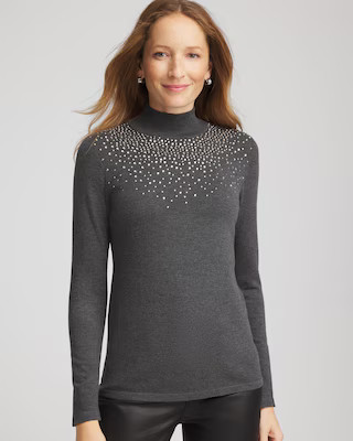 Ella Rhinestone Mockneck Sweater | Chico's