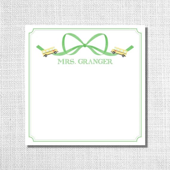 Personalized Teacher Notepad Green - Etsy | Etsy (US)