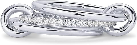 PAVOI 14K Gold Plated Interlocked Stackable Rings for Women - Statement Mixed Metals Multi Ring S... | Amazon (US)