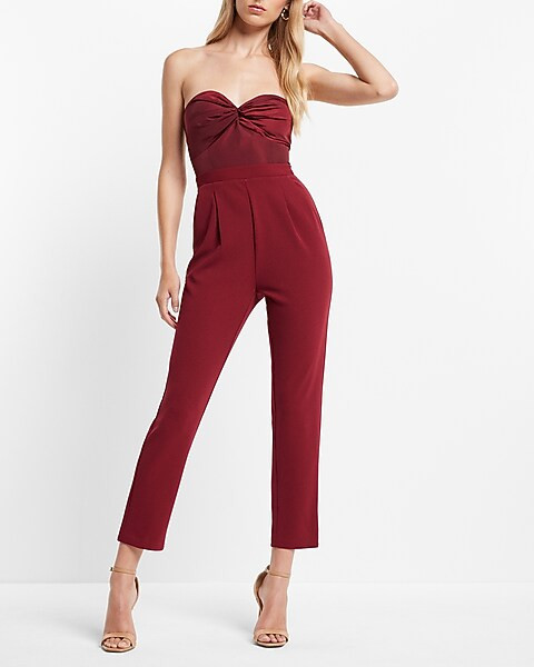 Off The Shoulder Removable Puff Sleeve Jumpsuit | Express