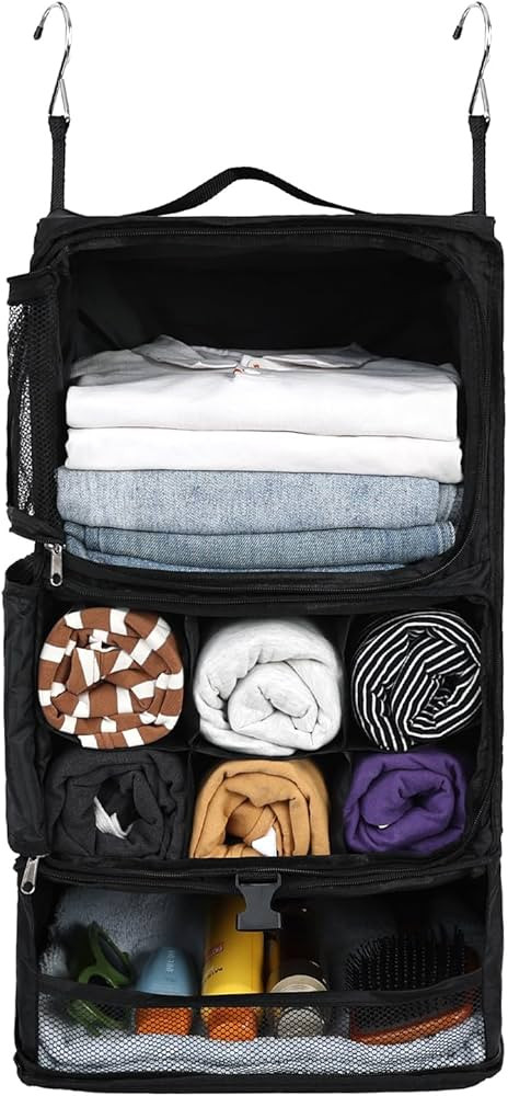 Surblue Hanging Shelves Travel Storage Bag Compression Packing Cube for Suitcase Collapsible with... | Amazon (US)