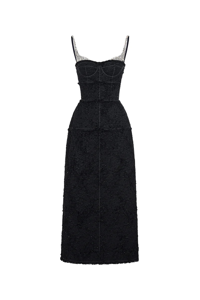 BLACK CRYSTAL BEADED DRESS | Montsand | CULT MIA | CULT MIA UK LTD