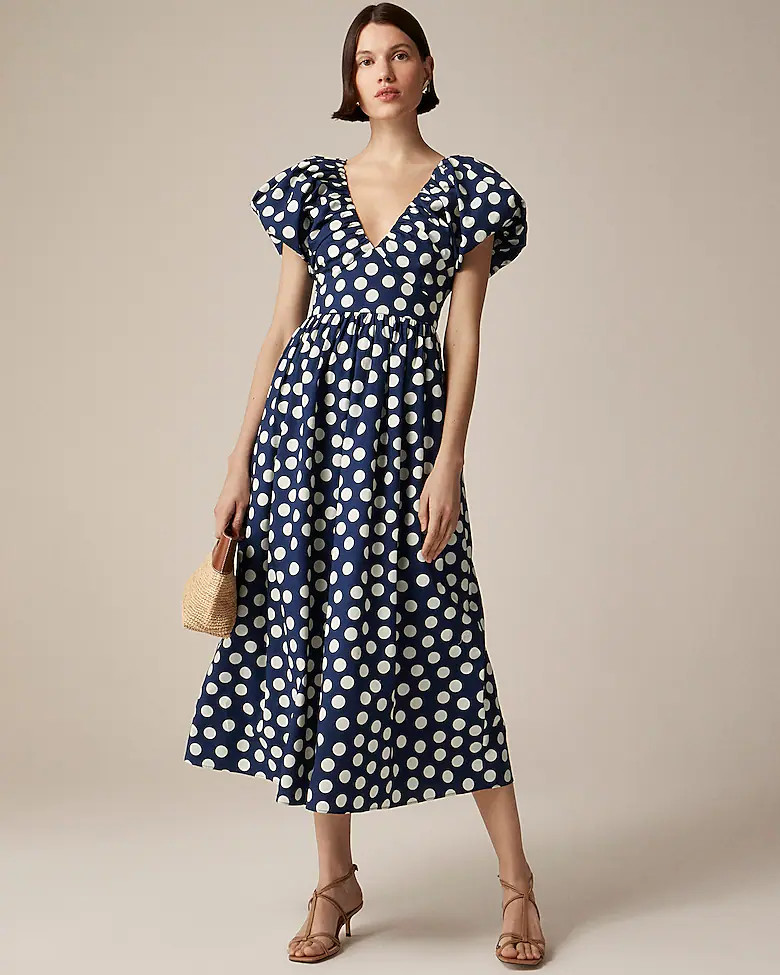 Cecily dress in polka-dot print | J. Crew US