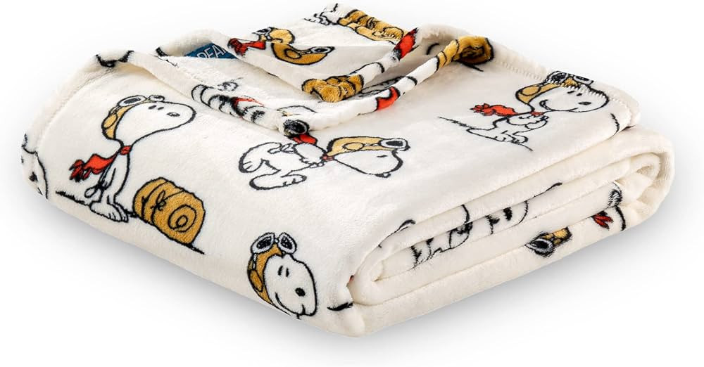 Berkshire Blanket Peanuts® VelvetLoft® Cute Character Snoopy Plush Throw Blanket,The Flying Ace... | Amazon (US)