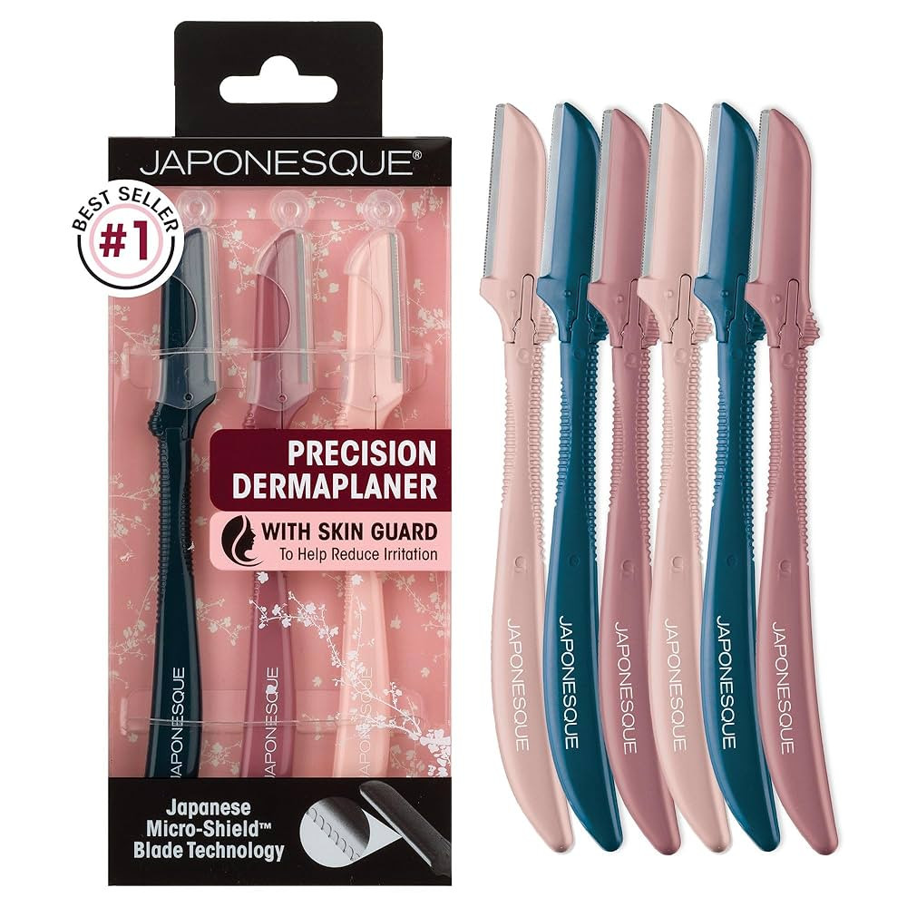 JAPONESQUE Precision Dermaplaner Facial Razors – 2pk 6 Piece Set, Eyebrow and Facial Hair Singl... | Amazon (US)