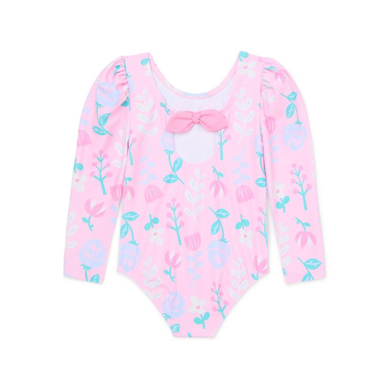 Character Toddler Girl Long- Sleeve One- Piece Swimsuit, Sizes 12M-5T | Walmart (US)