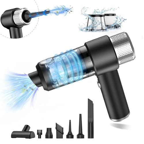 Handheld Car Vacuum Cleaner, High Power 7 in 1 Vacuum Cleaner and Air Duster, 16000Pa 120W Wet and Dry Handheld Car Vacuum Cleaner with LED Light and Multi-Nozzles for Car, Home, Office, Pet (black) | Amazon (US)
