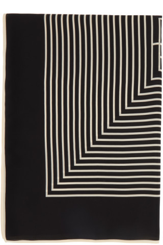 Black Silk Monogram Wrap | SSENSE