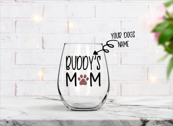 Dog Mom Wine Glass Gift for Dog Mom Dog Mom Birthday Gift | Etsy | Etsy (US)