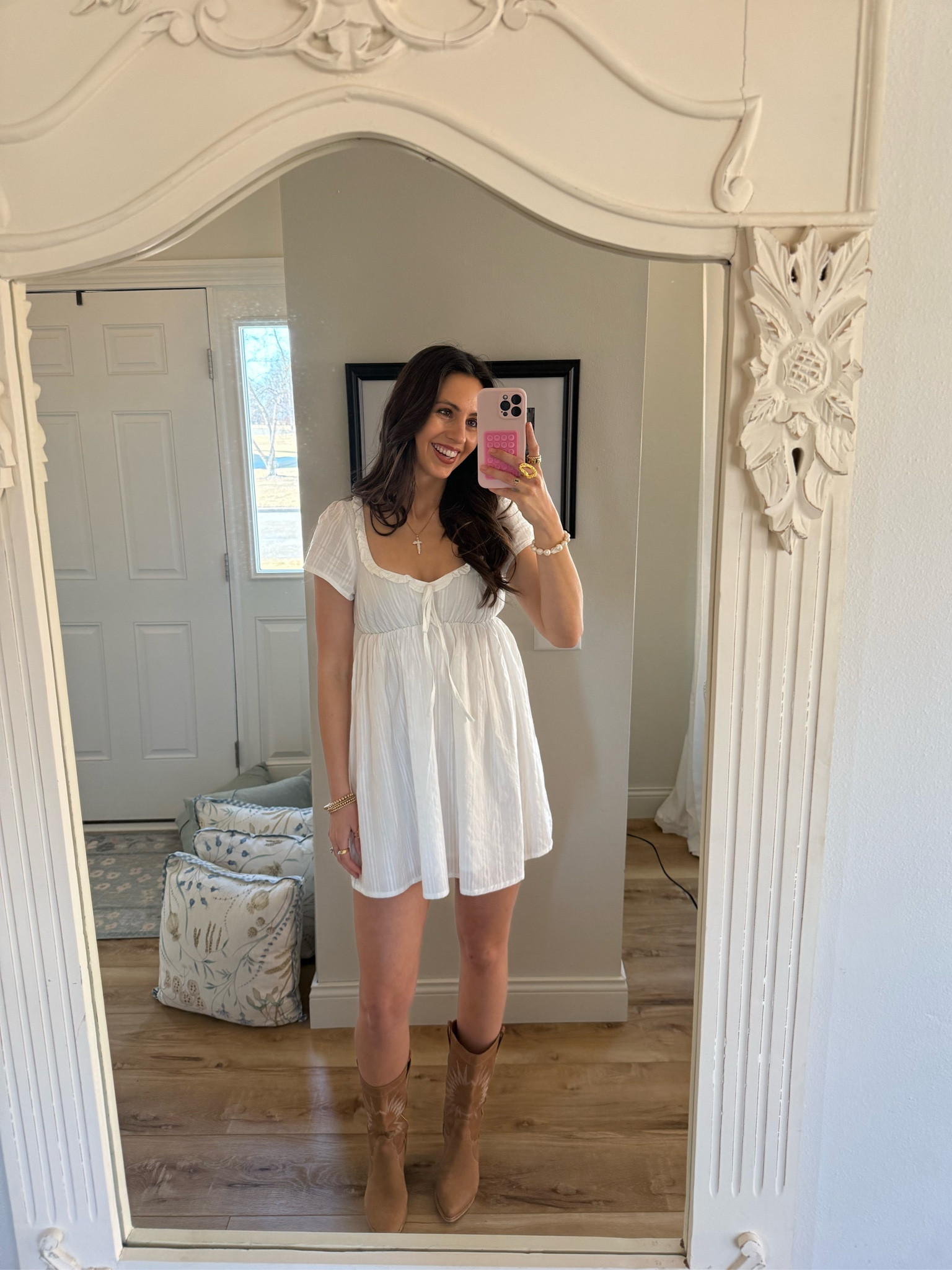 white dress, white mini dress, cowgirl boots, cowgirl boots outfit, princess Polly dresss

#LTKShoeCrush #LTKSeasonal #LTKStyleTip