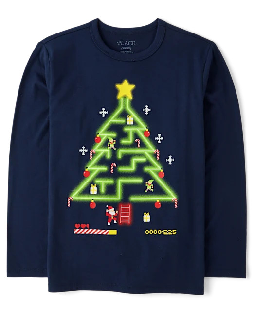Boys Christmas Gaming Tree Graphic Tee - blue | The Children's Place
