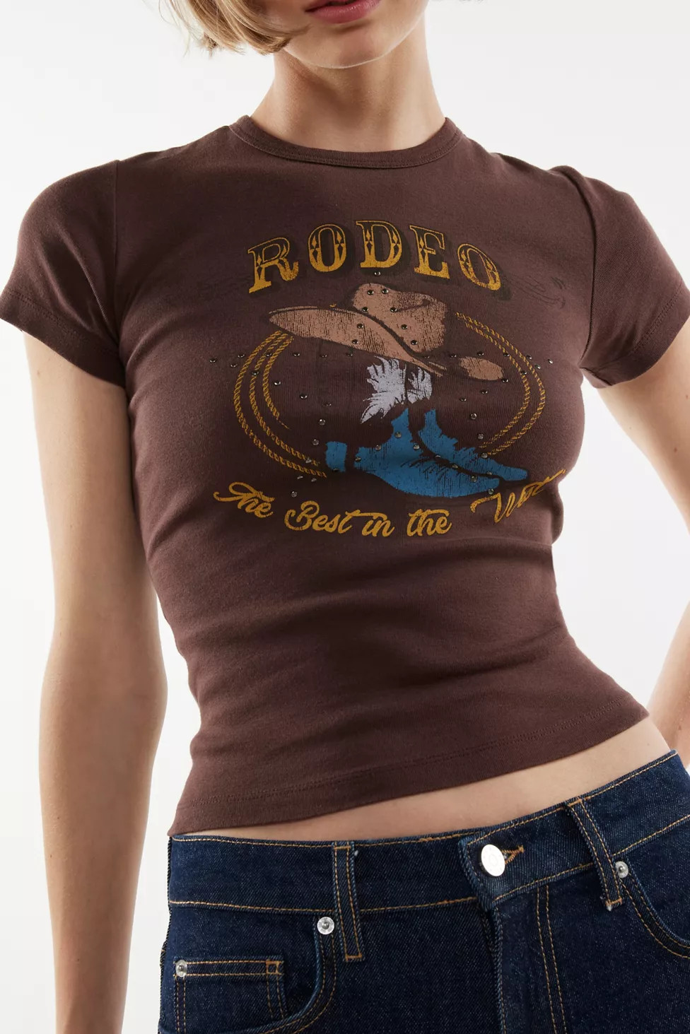 Rodeo Studded Graphic Baby Tee | Urban Outfitters (US and RoW)