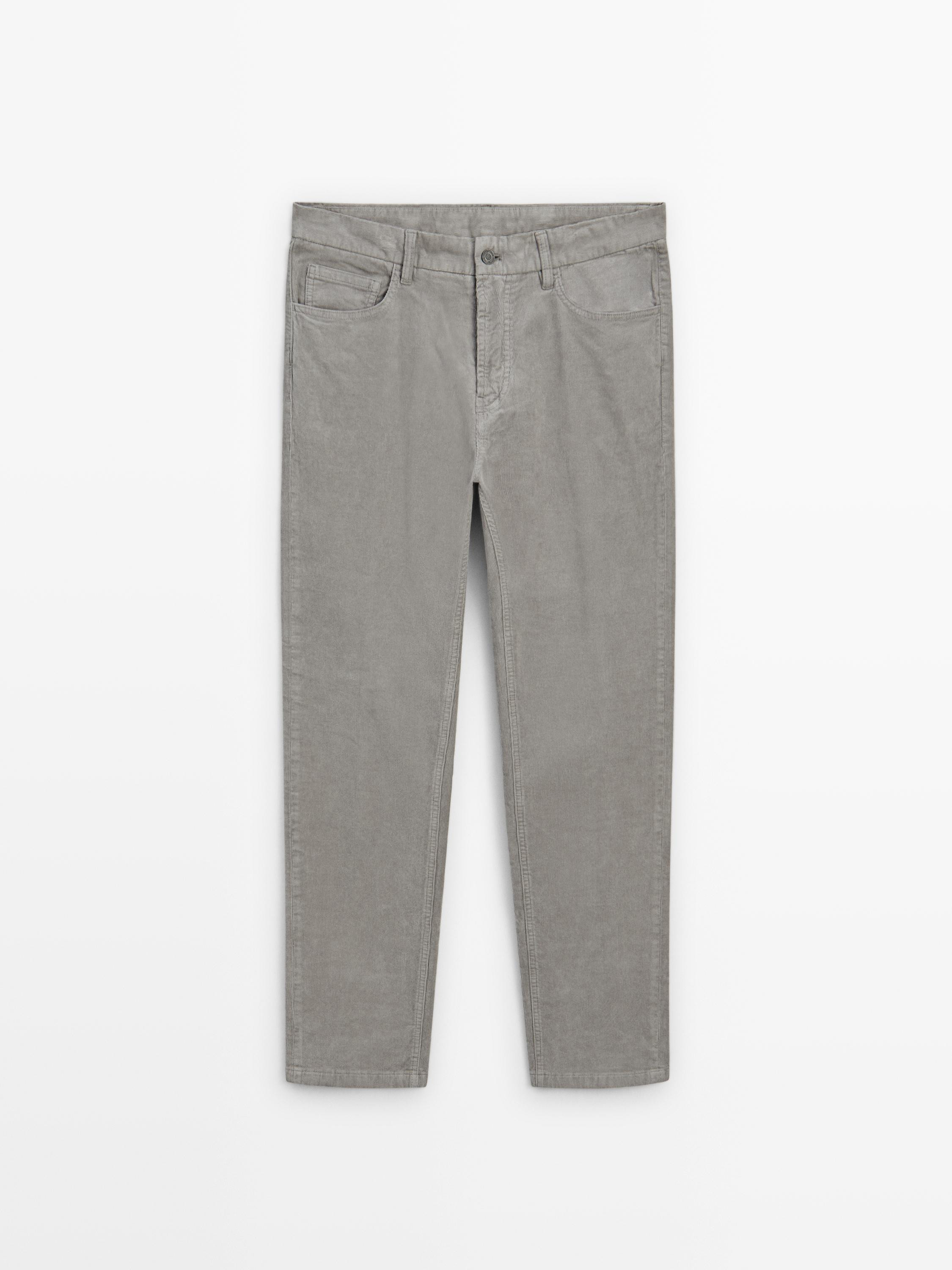 Slim fit corduroy denim trousers | Massimo Dutti US