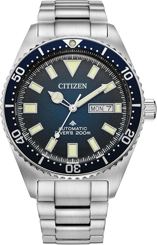 Citizen Men's Promaster Dive Automatic 3 Hand Silver Stainless Steel Watch with Blue Gradient Dia... | Amazon (US)
