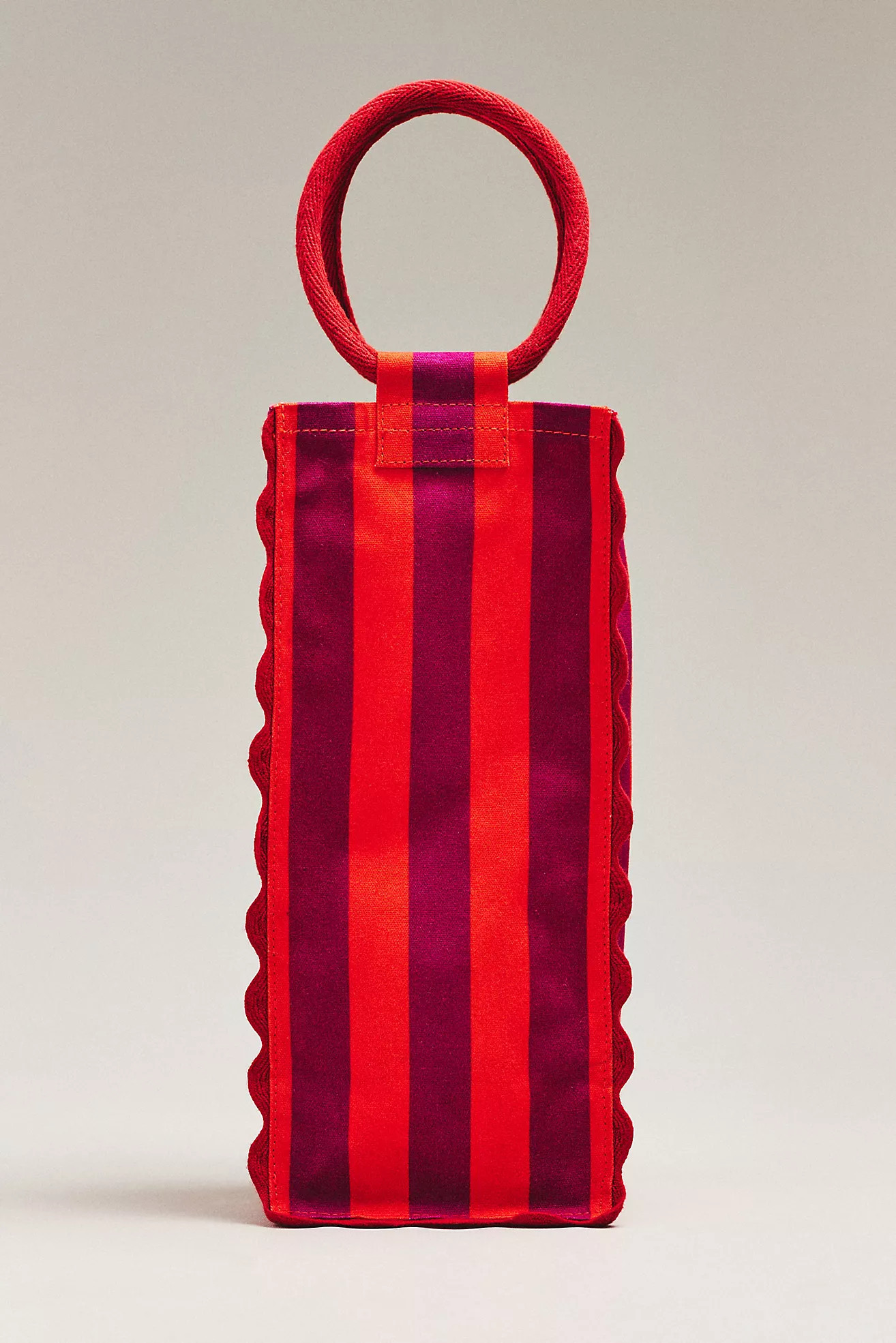 Ruffle Canvas Wine Tote Bag | Anthropologie (US)