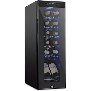 Schmecke 12 Bottle Compressor Wine Cooler Refrigerator w/Lock - 12 Bottle - Overstock - 34489786 | Bed Bath & Beyond