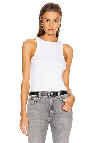 AGOLDE Rib Tank in White | FWRD | FWRD 