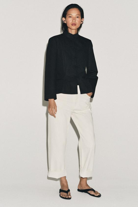 ZW COLLECTION PEPLUM FIREMAN CLASP BLAZER | Zara UK