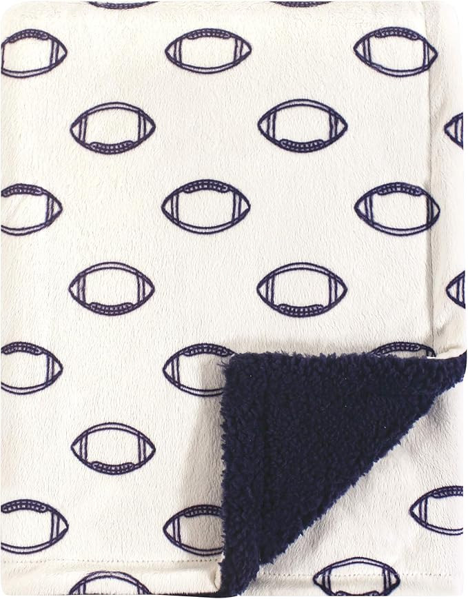 Hudson Baby Unisex Baby Plush Mink and Sherpa Blanket, Football, One Size | Amazon (US)