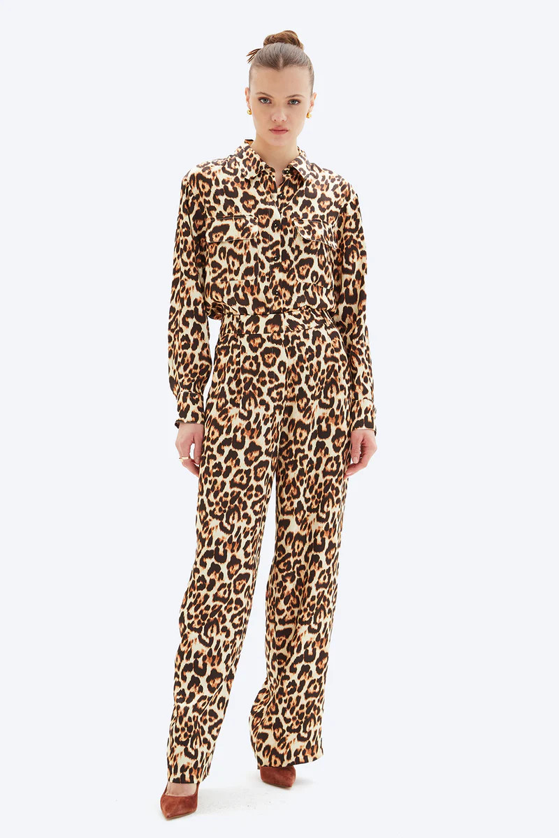 LEOPARD CLAIRE - Wide Leg Trousers | CHRLDR