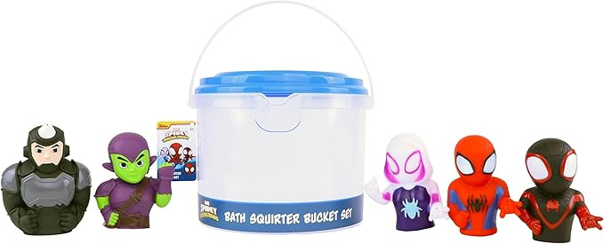 Marvel Spidey & Friends - 5 Piece Bath Squirter Bucket Set - Bath Toys for Baby and Toddlers - In... | Amazon (US)