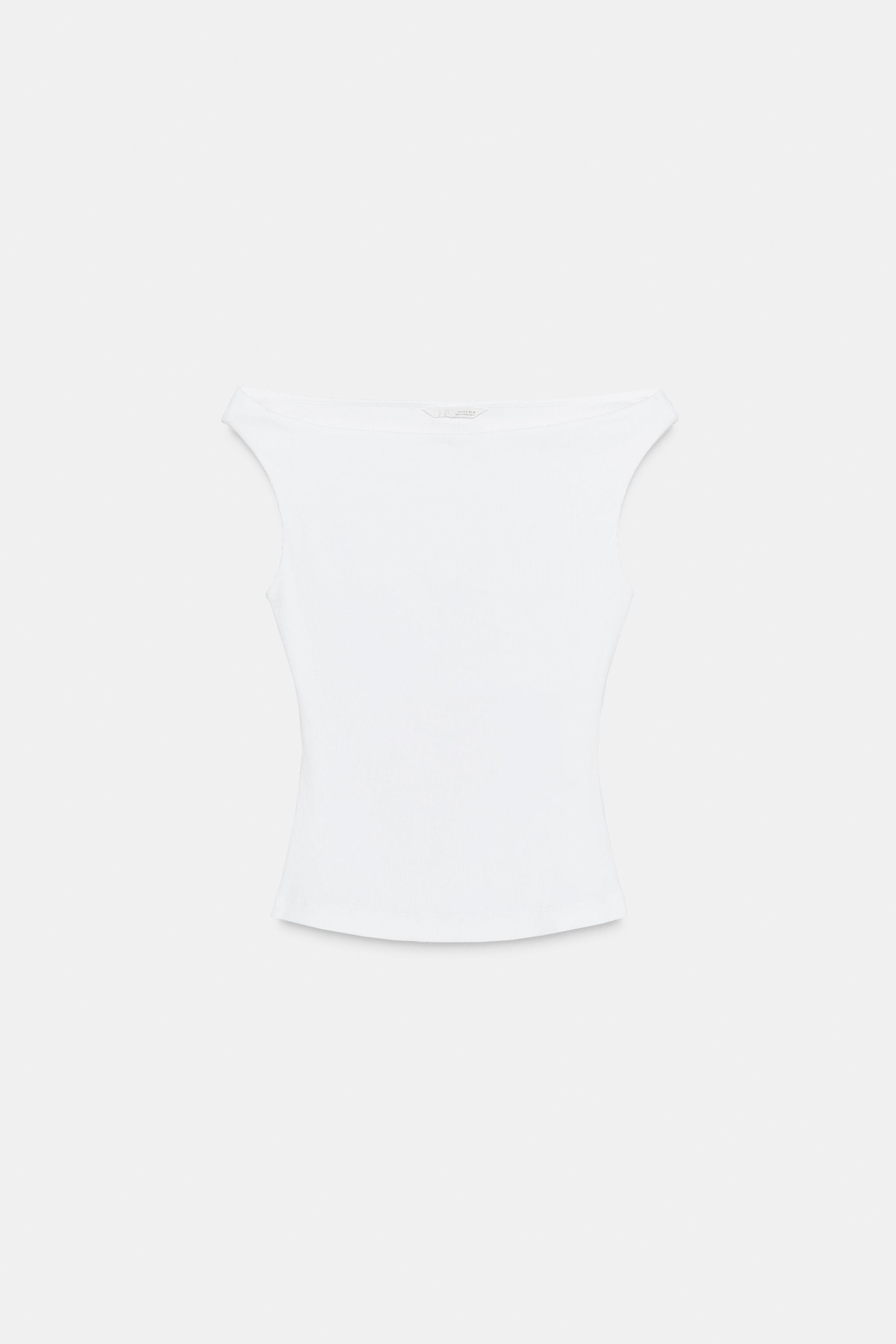 OFF-THE-SHOULDER RIBBED T-SHIRT | Zara US