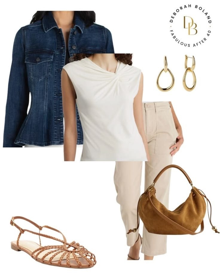 Spring outfits have officially become my favorite kind of easy 🤍 These cargo pants paired with a soft draped top and denim jacket feel polished without trying too hard. Added woven flats and a slouchy bag for that relaxed, everyday vibe I’m always reaching for lately. Comfortable, classic, and perfect for running around while still feeling put together.

#LTKSeasonal #LTKgrwm #LTKOver40
