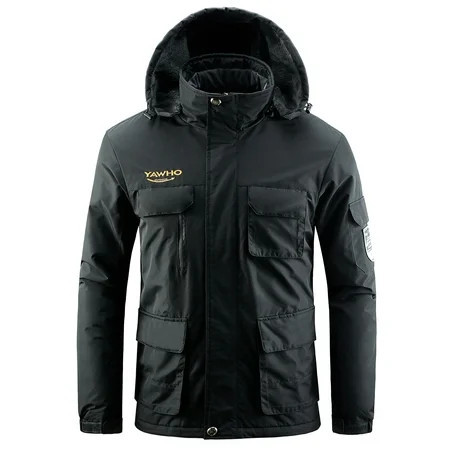 Men's Ski Winter Jacket Mountain Windproof Waterproof Rain Snowboarding Jackets Fleece Warm Snow Hooded Coat | Walmart (US)