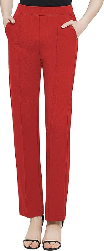 Urban CoCo Women's Yoga Dress Pants Stretchy Casual Slacks Straight Leg Work Pants with Pockets | Amazon (US)