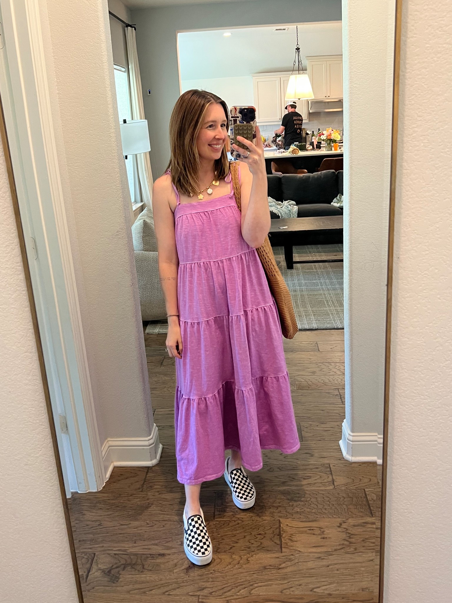 Love this dress so much I got it in 2 colors!

American Eagle | summer dress | cotton dress | checkered vans